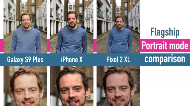 Samsung Galaxy S9 Plus vs iPhone X vs Google Pixel 2 XL portrait mode comparison