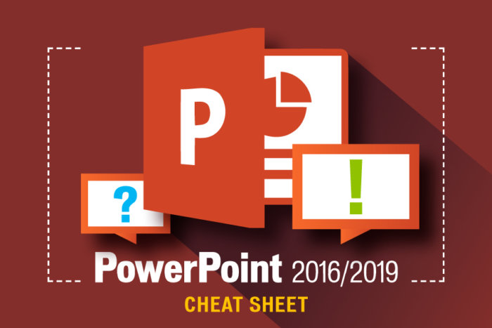 PowerPoint 2016 and 2019 cheat sheet